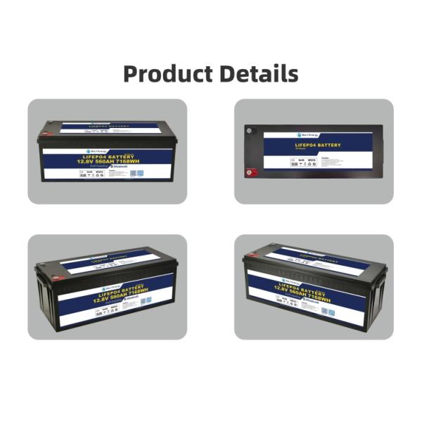 Batterie électrique 12V560Ah Système de stockage 7168Wh 54kg Cellules légères 3,5V équilibrage