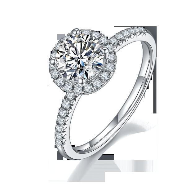 925 стерлинговых серебряных обручальных колец Moissanite диаманта ювелирных изделий вокруг форменного кольца диапазона лакомства