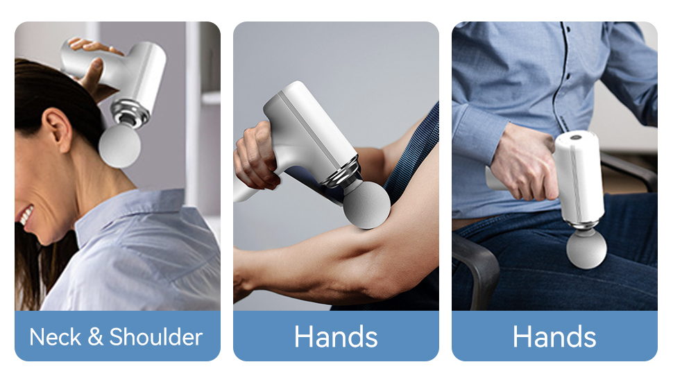 Handheld Fascial Gun with 5 Massage Heads and 6 Speed Adjustments for Deep Tissue Percussion Massage at 60dB Max Noise