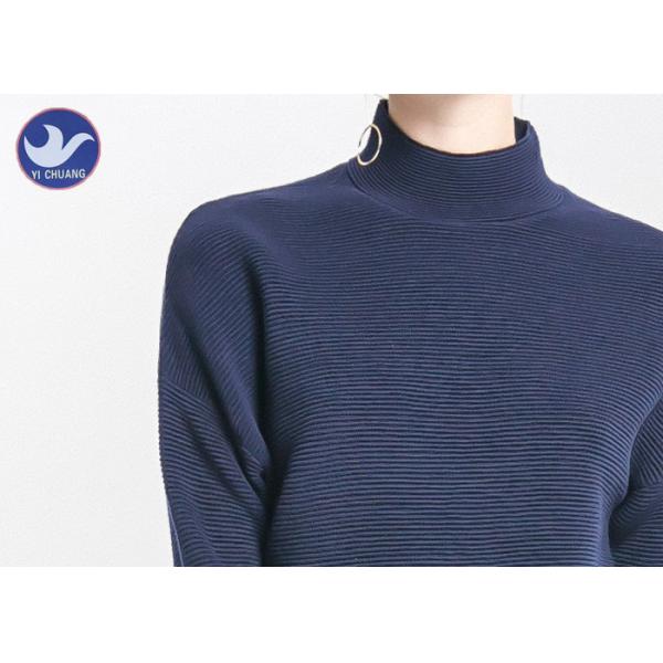 Chunky Womens High Neck Knitted Jumper Dress Ottoman Knitting Anti - Wrinkle