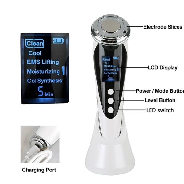Home EMS Microcurrent Face Lift Machine RF Handheld Skin Tightening Facial Massager