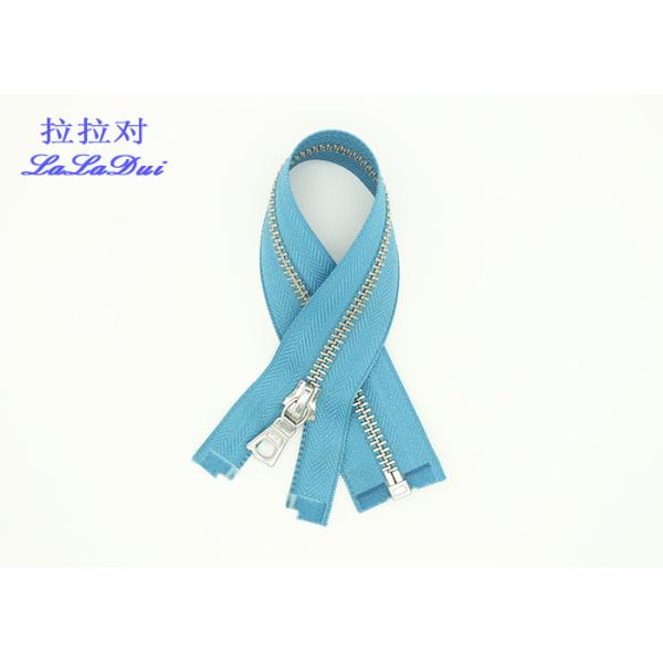 Customized 22 Inch Heavy Duty Separating Zippers , Multi Color Tape Long Coat Zippers