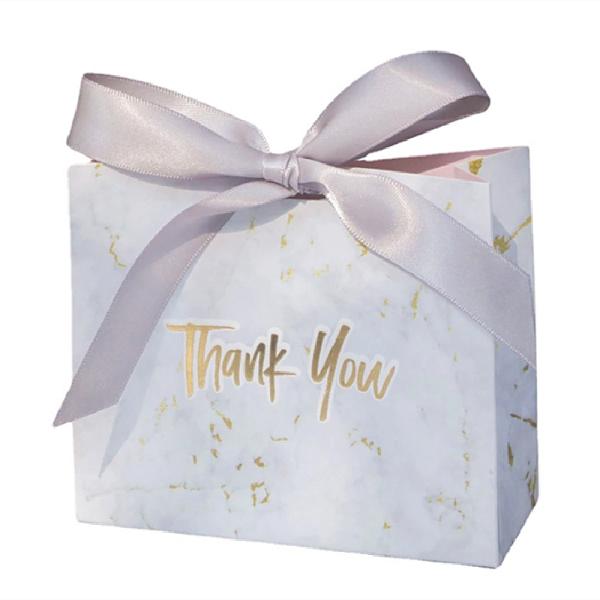 Estampado en caliente de la superficie manejo de bolsas de papel de embalaje pequeño para dulces de boda de chocolate