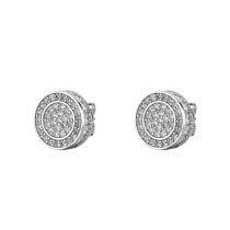Black Zirconium Copper Earrings  Round Diamond Earrings 3.5g