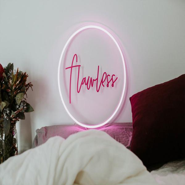 Indoor 12V Neon Letter Signs 8mm-10mm Acrylic Plate Long Durable