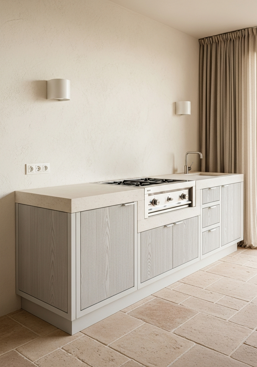 Whitewashed Ash Outdoor Kitchen & Grill Station in 304 Stainless Steel