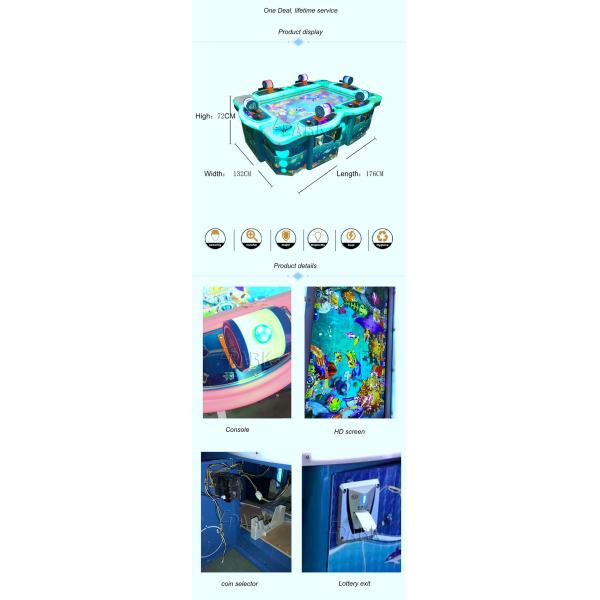 Kids 6 Players Arcade Fishing Hunter Game Machine Coin Operated 55