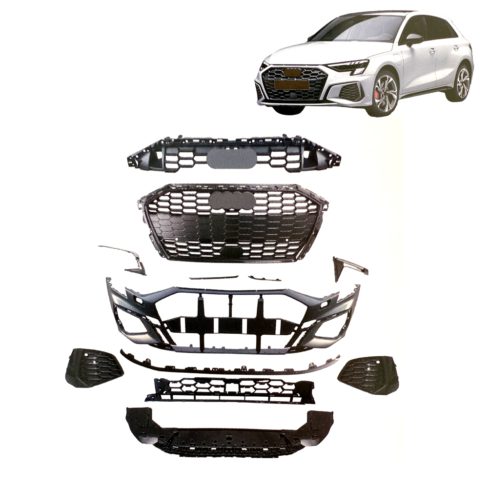 Complete S-Line Sport Front Bumper Kit Compatible with OE 8Y0807437F for 2022-2024 Audi A3 8Y