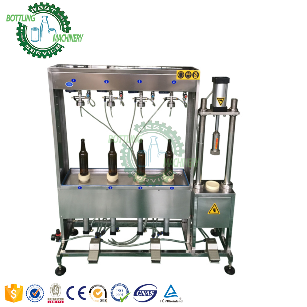 Semi Auto 500ml 1L 1.5L 2L PET Plastic Bottle 2 4 Head Nozzle Carbonated Drink Filling Equipment Plant