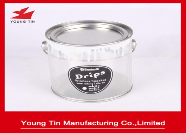 Cylinder Round Candy Gift Tins 100 X 105 MM Sweets Packaging With Handle