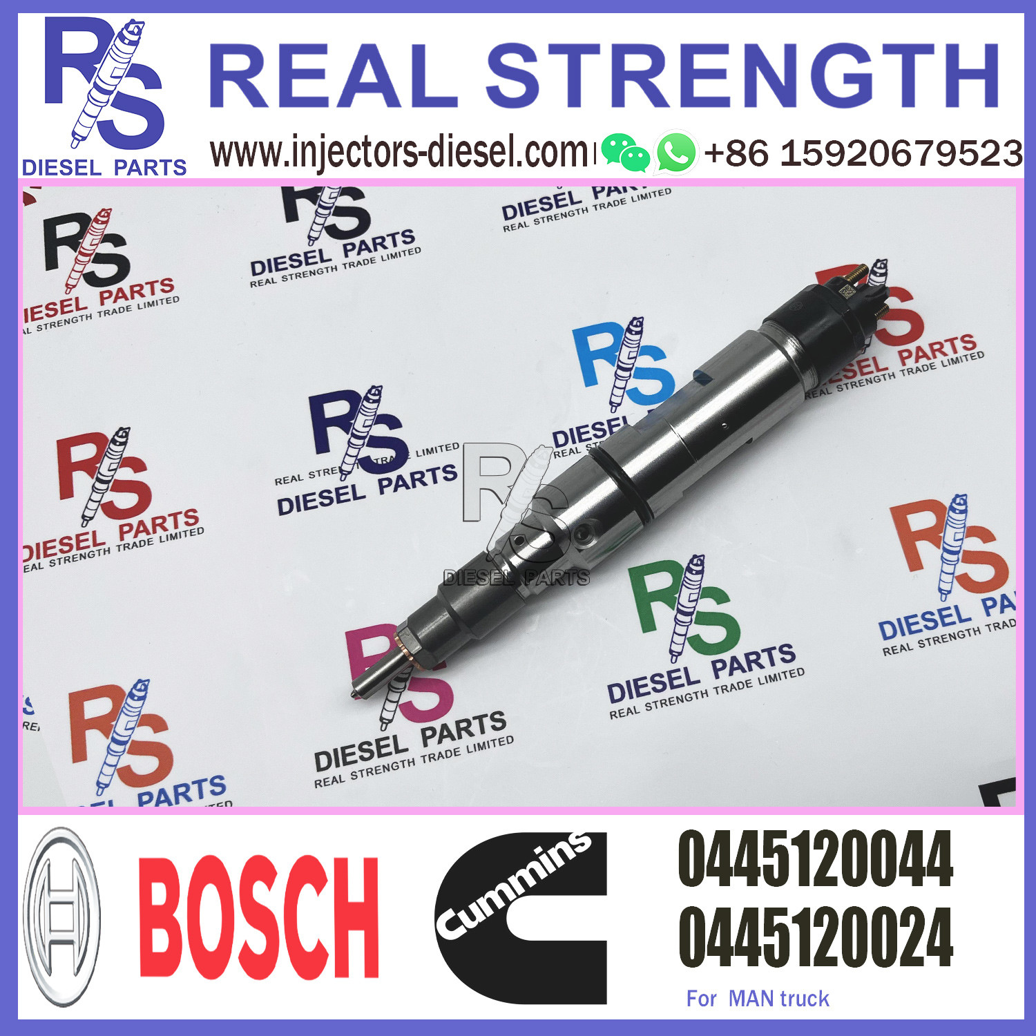 Инжектор 0445120044 коллектора системы впрыска топлива BOSCH дизельный для тележки TGA-24-480 ЧЕЛОВЕКА