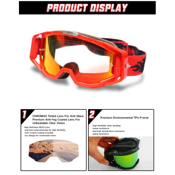 Customized Logo TPU PC Special Racing Custom Motocross Goggles with Special Design