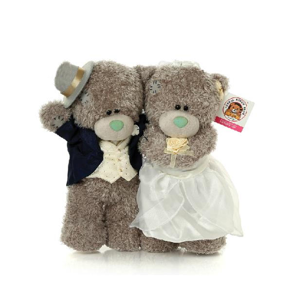 plush marriage gauze teddy bear toy,cloth teddy beat toy for wedding