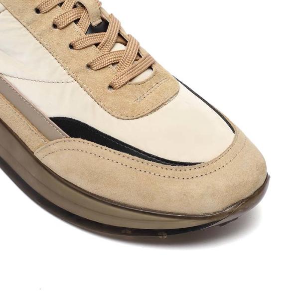 Beige 5mm Tolerance Euro 41size Leather Suede Sneakers OEM