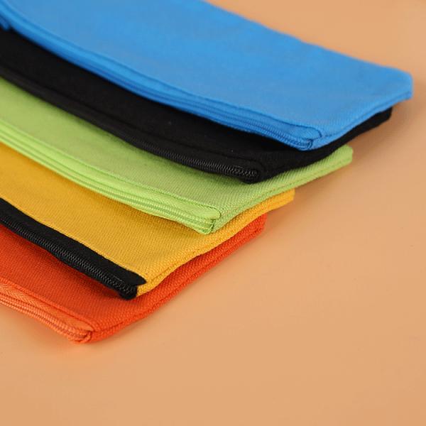Customized Logo Print Canvas Pencil Bag for Customer Requirements