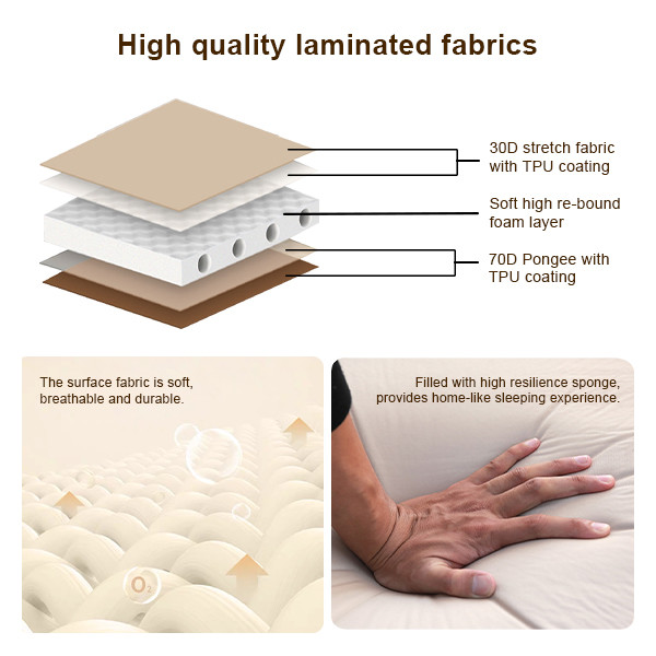 30D растяжка самонадувная спальная подушка композитный TPU двойной надувный лагерный матрас для походов