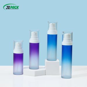 30ml 40ml 50ml PET Cosmetic Bottle with Gradient Matte Color and Press Pump Head for Personal Skin Care