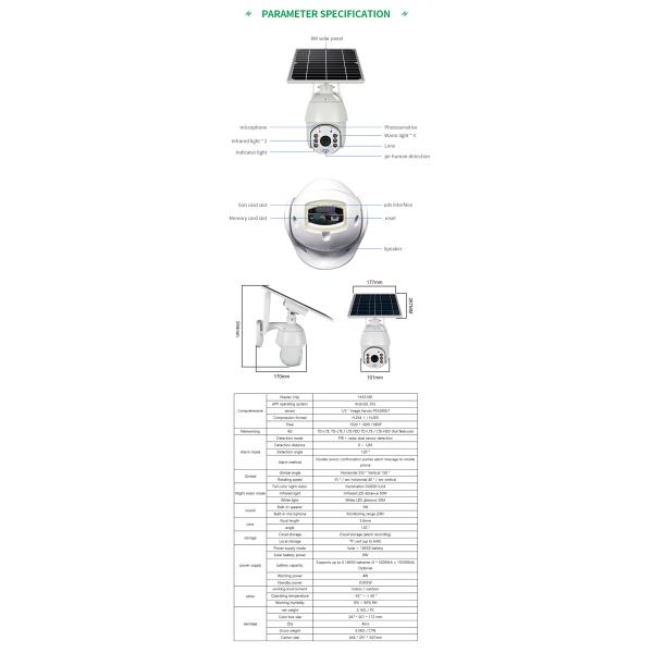 Solar Camera 360 Degree Track Remote Wireless Network Hd Night Vision And Outdoor Monitor
