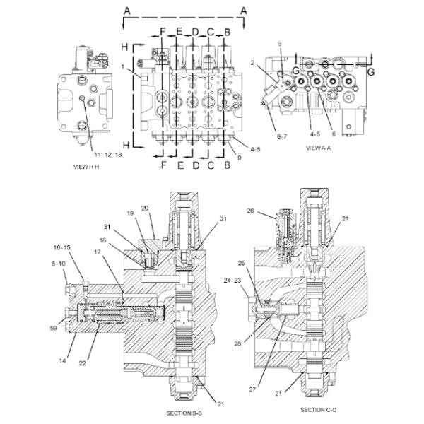 1535295 153-5295 Priority Valve For Excavator Main Control Valve Parts