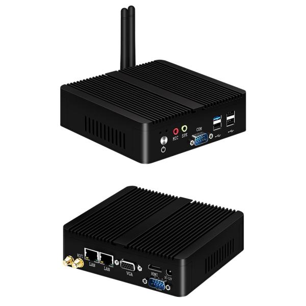 Intel Celeron J6412 PC industriel sans ventilateur avec double LAN et DDR4 jusqu'à 16 Go