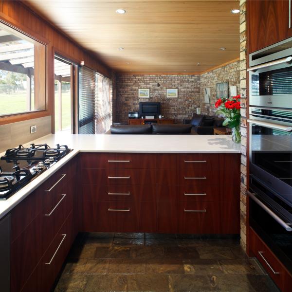 Brown Wood Veneer Kitchen Cabinet Sets Dark Complete  Modular Kitchen