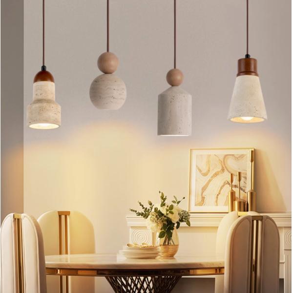 Yellow travertine wooden pendant lamp bedroom for home decorator interior stone pendant lamp