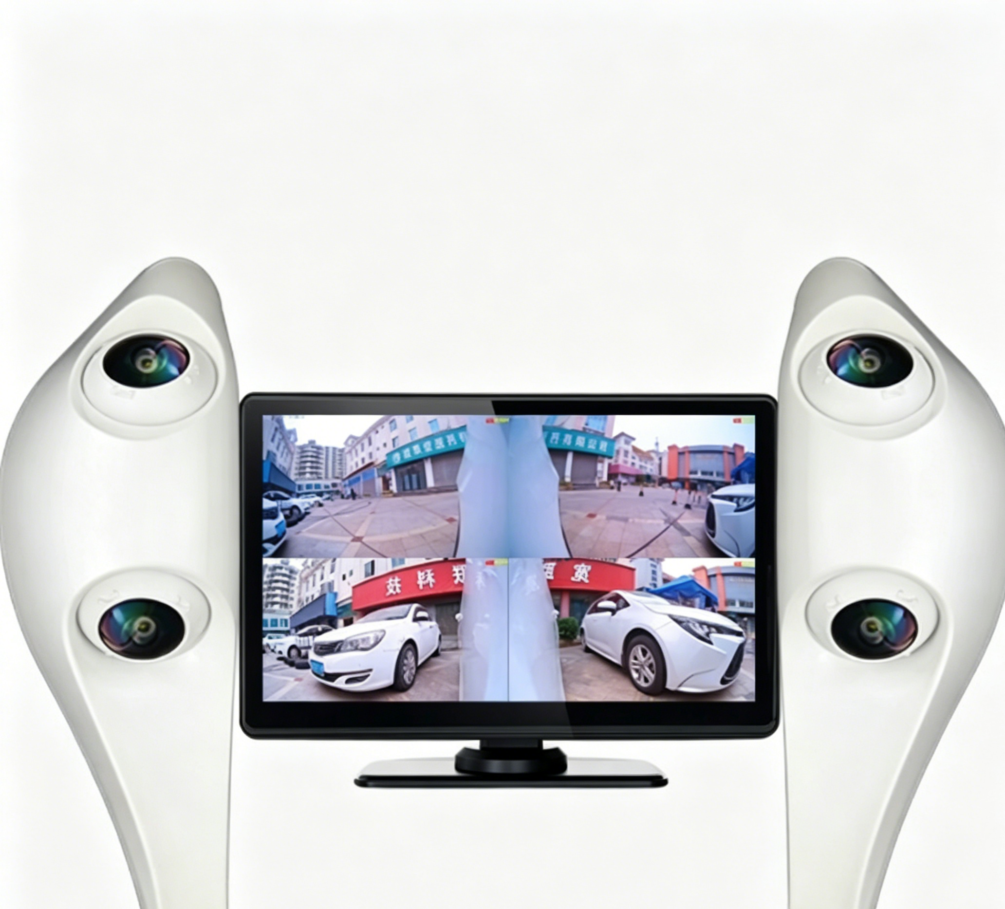 Dual Lens AHD 1080P Car Side View Camera System 7 Inch Monitor RCA Connector Sticker Mount Safety Surveillance Kit for Suzuki Swift Hatchback