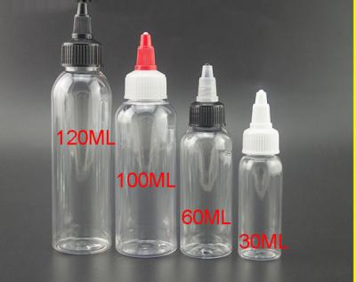 30ml 60ml 100ml 120ml PET plastic bottle glue bottles twist top cap for cosmetic packing
