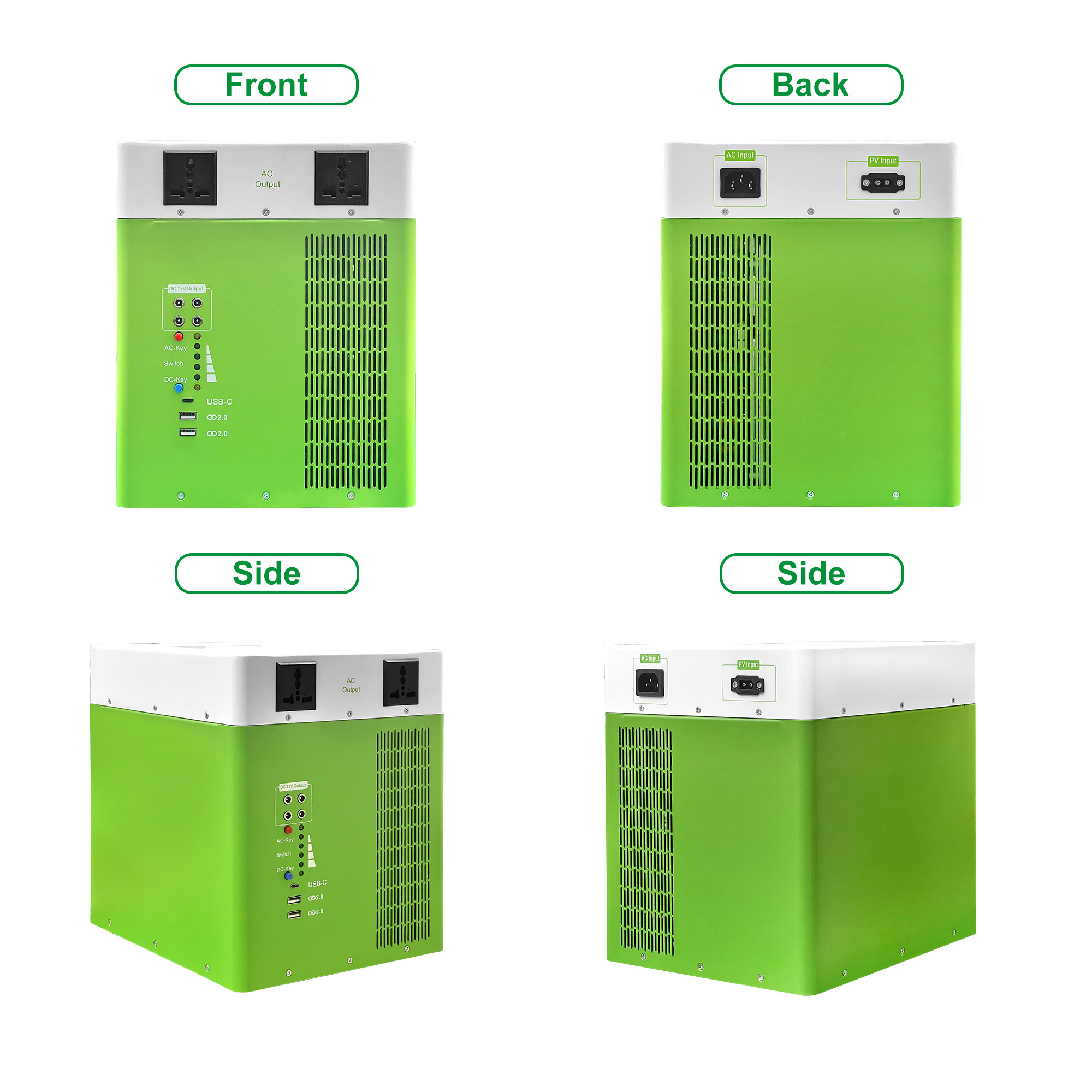 LiFePO4 Portable Power Station 2kWh 1000W Solar Generator Outdoor Pure Sine Wave Jump Starter External Camping C Au