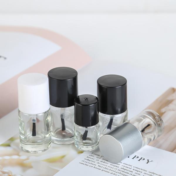 8ml 10ml 15ml Customized Accepted Clear UV Gel Nail Polish Bottle Empty Glass Bottle for Gel Polish With Silver Cap and Brush