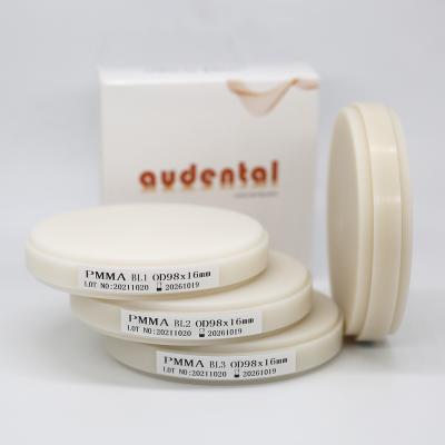 Cad Cam 98mm Dental PMMA Bloco para Digital Dental Laboratório Sistema Aberto