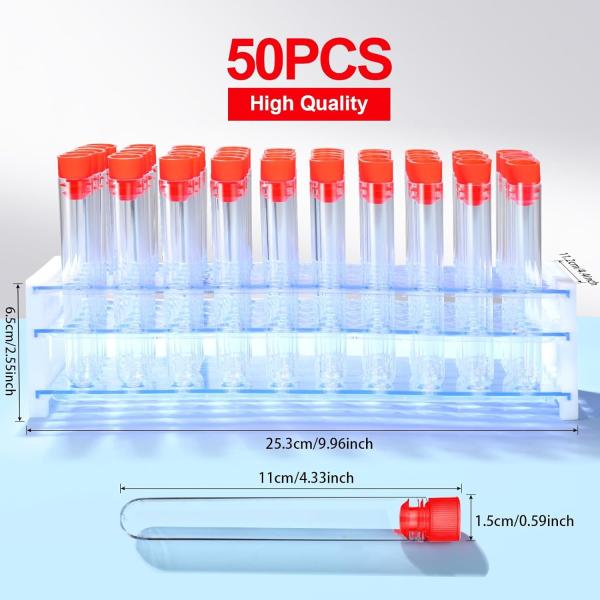 Clear Plastic Test Tubes With Caps And Holder Rack For Nurse Party Decorations Halloween Party Favors