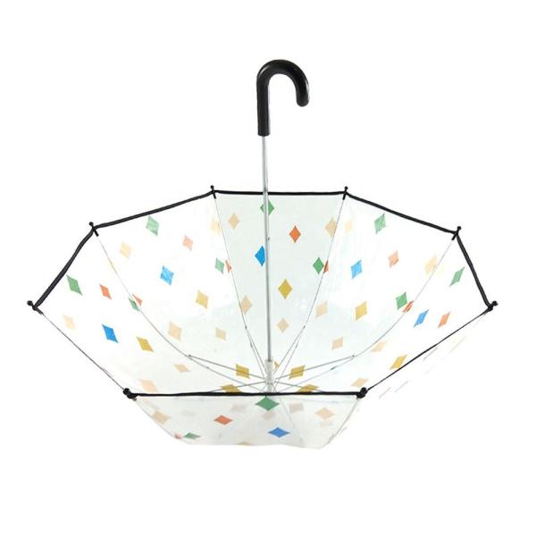 Kid Poe / Pvc Transparent See Through Umbrella Plastic Handle Manual Control