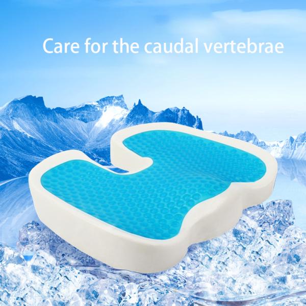 Removable and Washable 510g Memory Foam Cooling Gel Seat Cushion for Coccyx Orthopedic