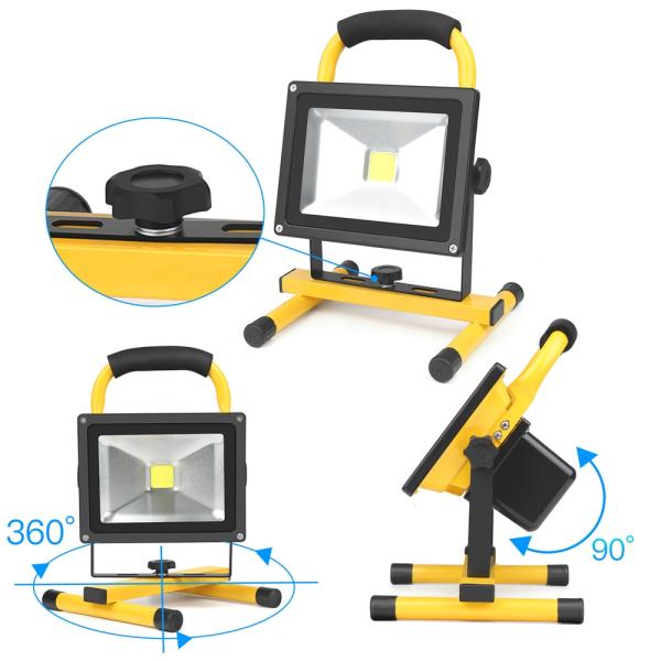 20W Outdoor Rechargeable LED Flood Light IP65 Waterproof with CE ROHS for Fishing