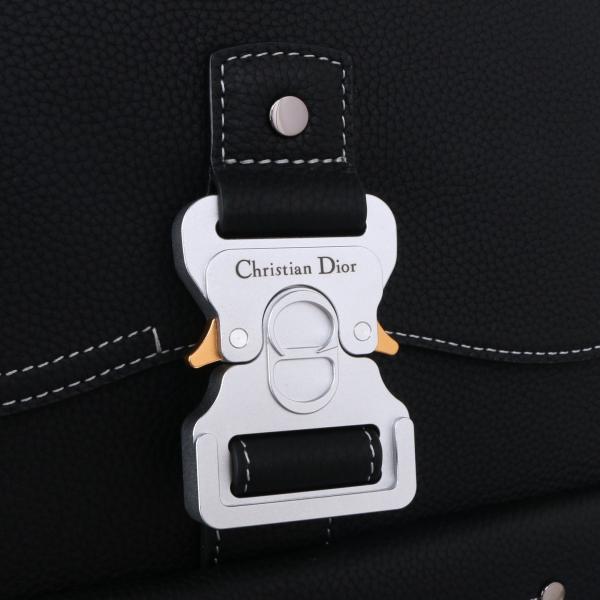 Veau en cuir de Christian Dior Gallop Backpack Black Grained de bases d'hommes