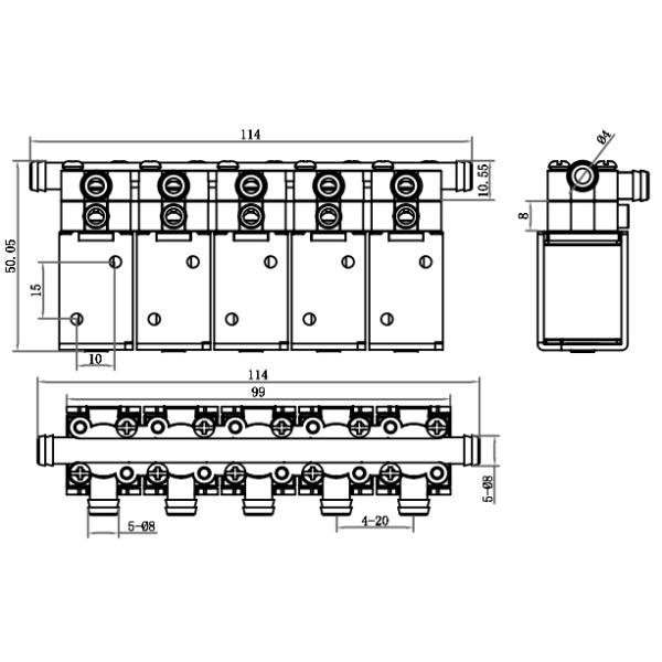 клапан воздуха соленоида 12V 24V пластиковый микро- для кровати массажа Massager ноги