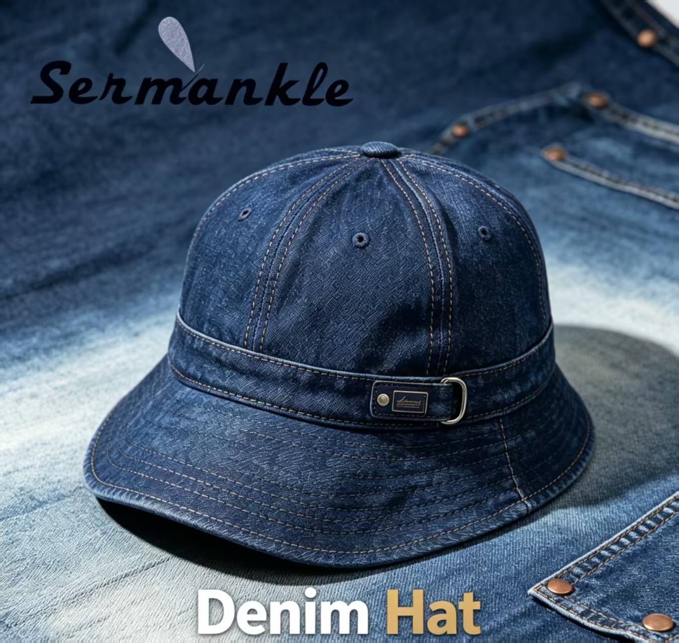 Vintage Washed Denim Hat Collection Unstructured 6‑Panel Dad Cap Distressed Frayed Design
