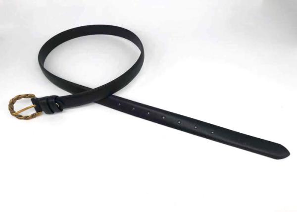 Black 2.5cm Women's Fashion Leather Belts Metal Pin Buckle