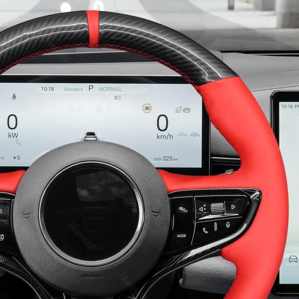 Hand Stitching Customized New Design Soft Faux PU artificial Leather Steering Wheel Cover for BYD Seal 2023-2024