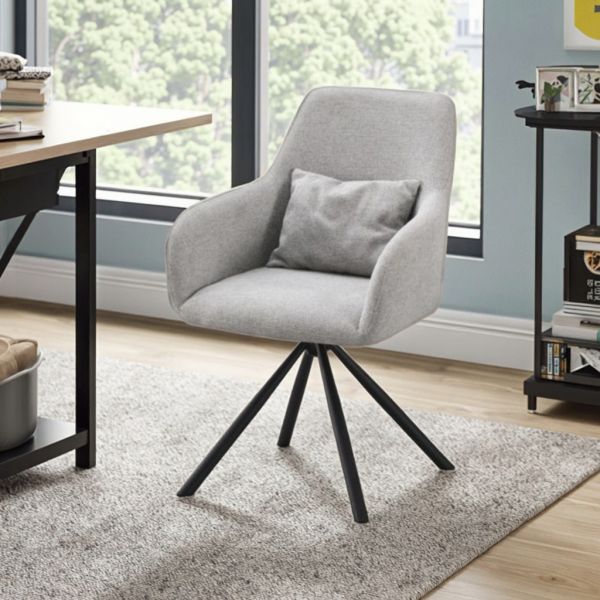 Leisure Eco-Friendly Modern Upholstered Fabric Swivel Single Sofa Chair with Backrest Home Furniture Office Living Room Dining