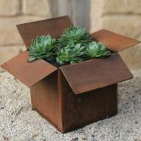 Pot en acier corten moderne à l' intérieur / à l' extérieur