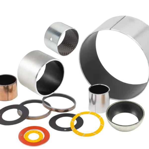 thin-walled split seam steel backing journal bearings | self-lubricating bearings red orange