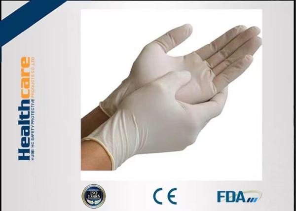 A superfície lisa branca FDA de 5 Mil Disposable Medical Latex Gloves aprovou