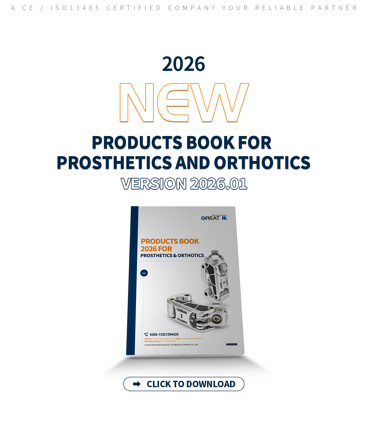 2026 New Products Prosthetic Knee Joint for Prosthetics And Orthotics Version 2026.01