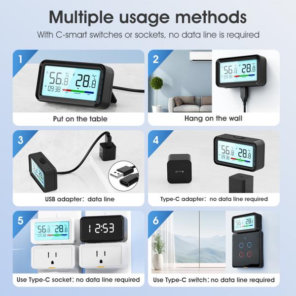 Tuya ZigBee Wireless Hygrometer and Thermometer Sensor – Remote Monitoring, App Control, Alexa & Google Home Compatible