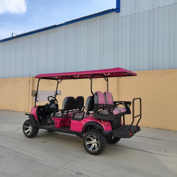 6 plazas de carrito de golf eléctrico rosa con batería de plomo