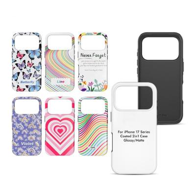 Sublimation 3d 2 In 1 Coated Phone Case Blanks Matte Glossy For Iphone 17 Series Mobile Phone Cover