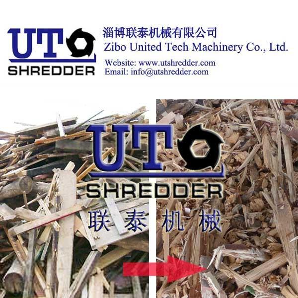 United Tech Machinery Hot Sale wood pallet shredder machine/ wood furniture shredder/ double shaft shredder