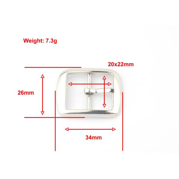 K2223 Metal Shoe Strap Buckles 20mm Zinc Alloy Hand Polished With Plating